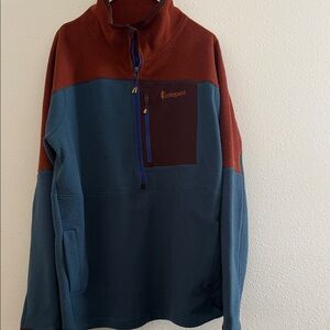 cotopaxi Men's Two-Tone Zip Pullover - Rust & Teal